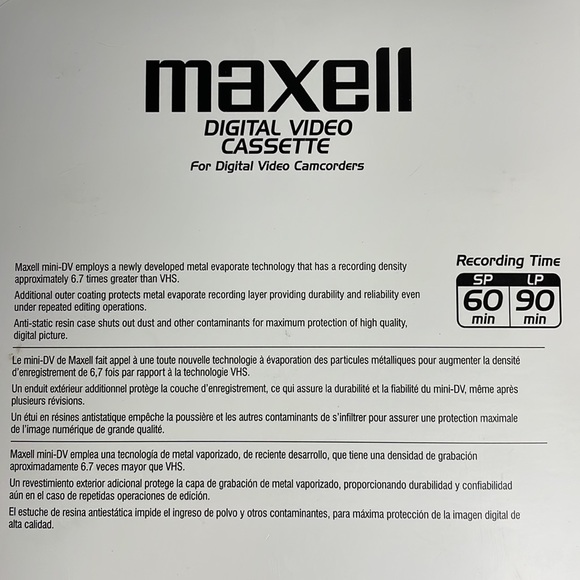 Maxell Mini Digital Video Cassette for Digital Video Camcorders 8 pack New - Picture 5 of 6